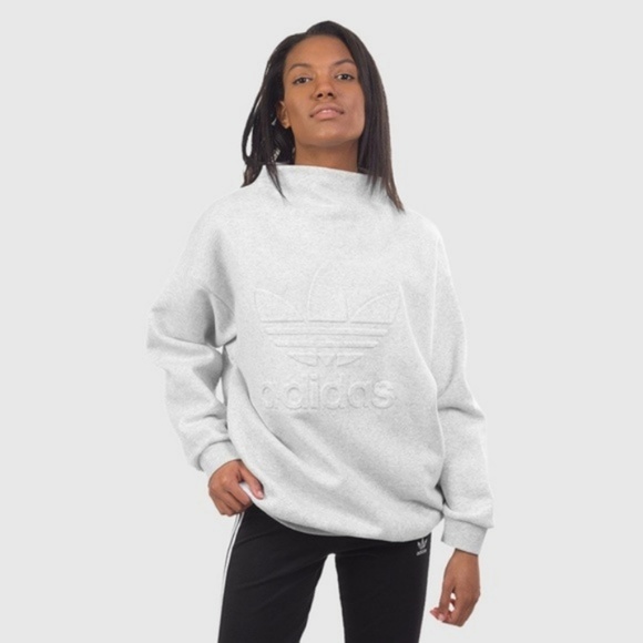 adidas originals high neck sweatshirt with trefoil logo